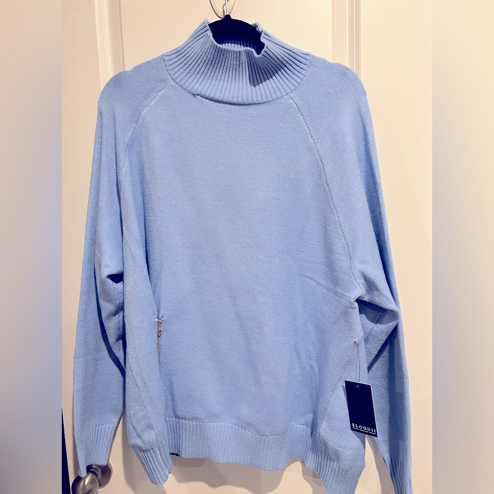 Eloquii Turtleneck sweater with zipper detail